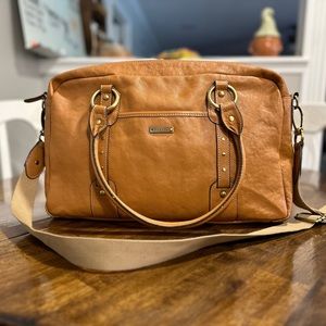 Storksak Elizabeth Leather Diaper Shoulder Bag Tote